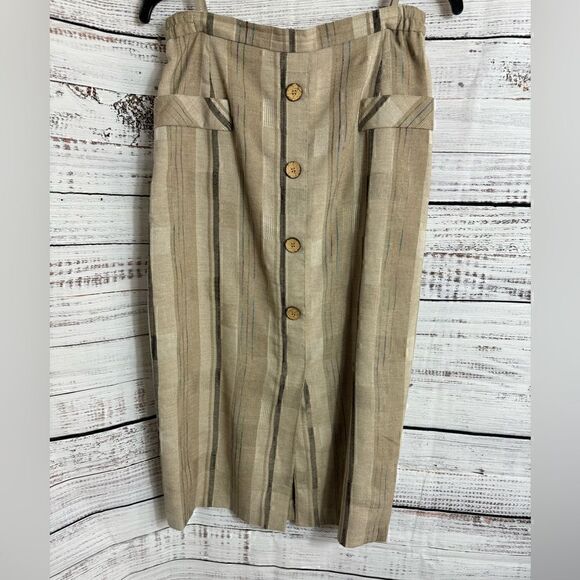Vintage Eska Skirt Womens Size 40 vienna australia striped button up midi Woven - Picture 4 of 7